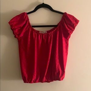 Red Eyelet Crop Top